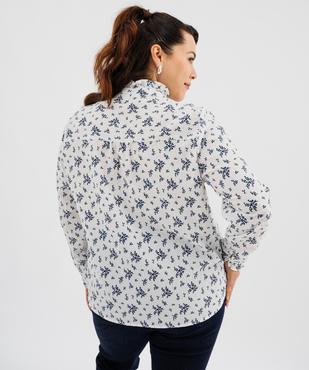 Chemise manches longues en tissu texturé et fleuri femme grande taille vue3 - GEMO (G TAILLE) - GEMO