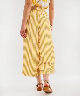 Pantacourt ample à rayures avec taille élastique femme vue3 - GEMO(FEMME PAP) - GEMO