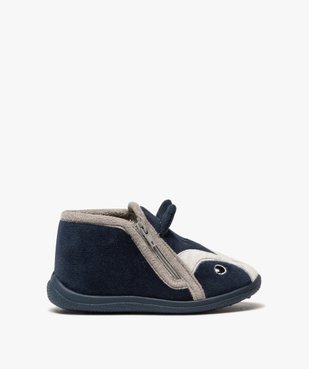 Chaussons bébé garçon bottillons velours avec tête de loup vue1 - GEMO 4G BEBE - GEMO