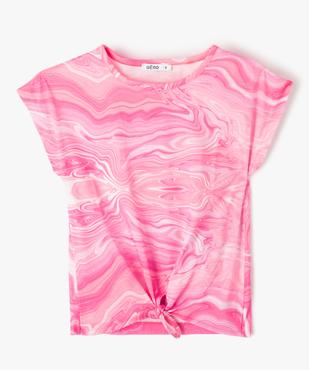 Tee-shirt fille large et noué dans le bas à manches très courtes et  vue1 - GEMO (ENFANT) - GEMO