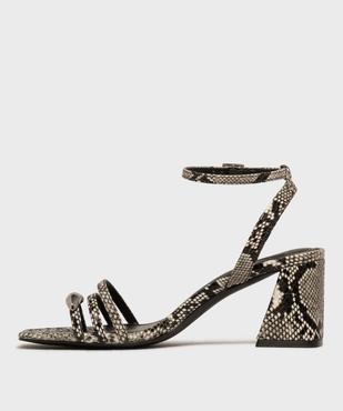 Sandales à talon trapèze et brides bijou femme - Follow Me vue3 - FOLLOW ME - GEMO