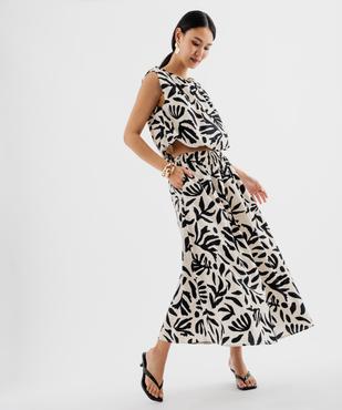 Jupe longue ample à motifs femme vue4 - GEMO(FEMME PAP) - GEMO