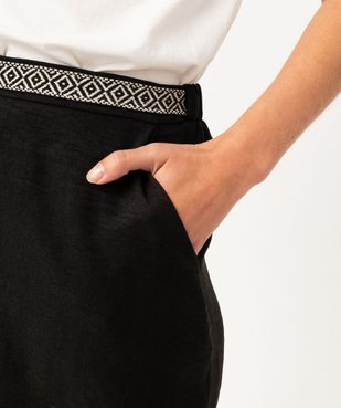 Short ample avec ceinture à motif ethnique femme vue2 - GEMO(FEMME PAP) - GEMO