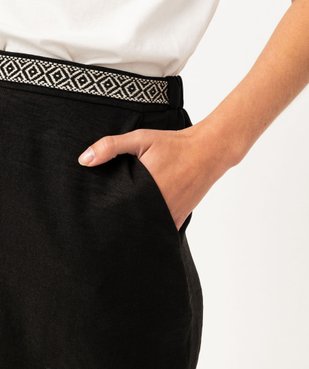 Short ample avec ceinture à motif ethnique femme vue2 - GEMO(FEMME PAP) - GEMO