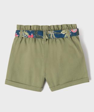 Short ample à taille paper bag et ceinture à nouer fille vue5 - GEMO 4G FILLE - GEMO