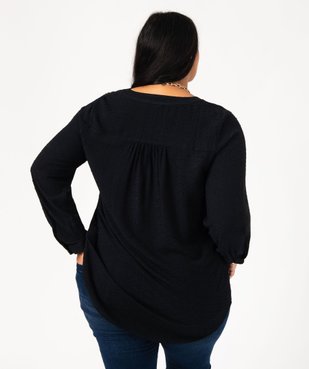 Chemise à manches longues texturée femme grande taille vue3 - GEMO 4G GT - GEMO