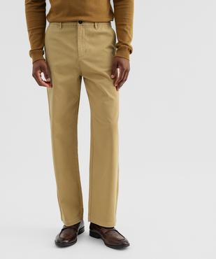 Pantalon chino coupe loose en coton stretch homme vue1 - GEMO 4G HOMME - GEMO
