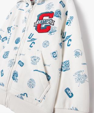 Sweat à capuche et zip à motifs garçon - Camps United vue2 - CAMPS UNITED - GEMO
