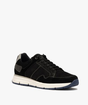 Baskets homme à lacets dessus cuir uni - Tanéo vue2 - TANEO - GEMO