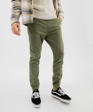 Pantalon jogger en toile de coton homme vue1 - GEMO 4G HOMME - GEMO