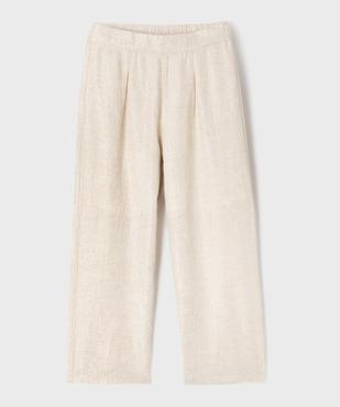 Pantalon large élégant en lin et viscose pailleté fille vue1 - GEMO (ENFANT) - GEMO