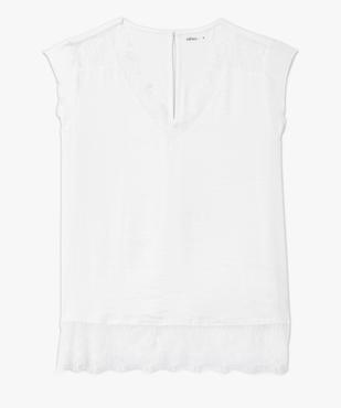 Tee-shirt sans manches multimatière à dentelle femme vue5 - GEMO 4G FEMME - GEMO