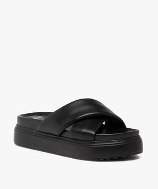 Mules femme plateforme à larges brides rembourrées vue2 - GEMO (CASUAL) - GEMO