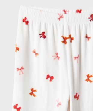 Pyjama en velours imprimé nœuds fille vue3 - GEMO 4G FILLE - GEMO