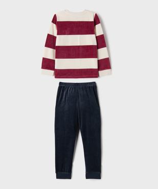 Pyjama en velours à haut rayé garçon - LuluCastagnette  vue3 - LULU CASTAGNETTE G4G D - GEMO