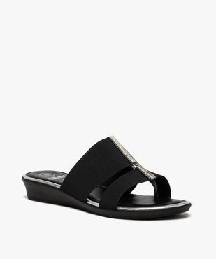 Mules femme à brides élastiques et strass vue2 - GEMO (CASUAL) - GEMO