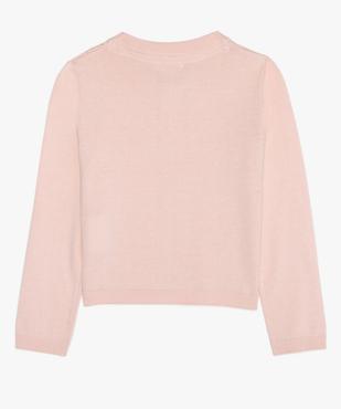 Gilet fille avec devant ajouré en coton biologique vue2 - GEMO 4G FILLE - GEMO