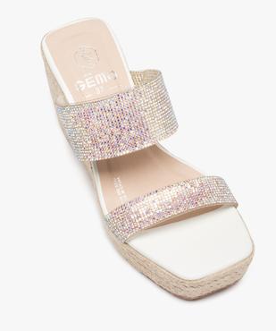 Sandales femme compensées à brides scratch en cuir vue5 - GEMO(URBAIN) - GEMO