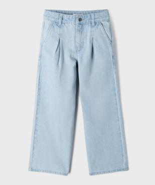 Jean wide leg à pinces avec taille ajustable fille vue1 - GEMO (ENFANT) - GEMO