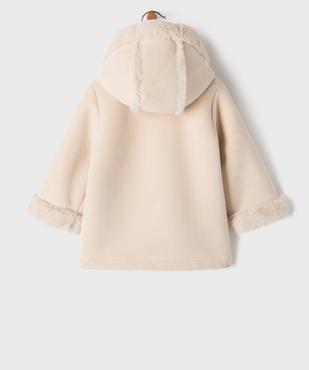 Manteau à capuche en velours doublure chaude bébé fille vue4 - GEMO(BEBE DEBT) - GEMO