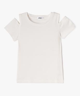 Tee-shirt à manches courtes avec épaules dénudées fille vue1 - GEMO (ENFANT) - GEMO