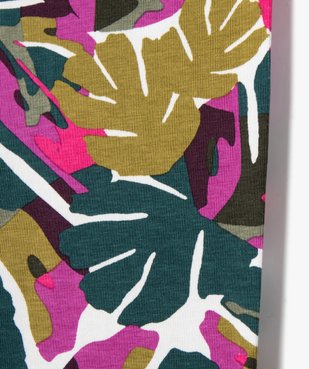 Leggings imprimé en coton extensible fille vue2 - GEMO 4G FILLE - GEMO
