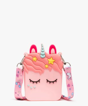 Sac pochette motif licorne avec bandoulière amovible fille vue1 - GEMO (ENFANT) - GEMO