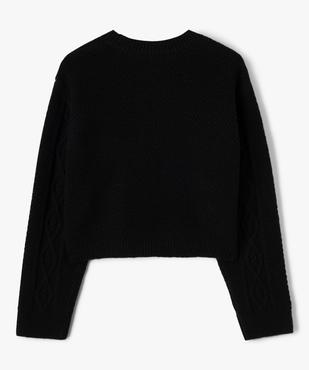 Pull court en maille torsadée fille vue4 - GEMO (JUNIOR) - GEMO