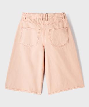 Bermuda extra large en toile denim colorée fille vue3 - GEMO (JUNIOR) - GEMO