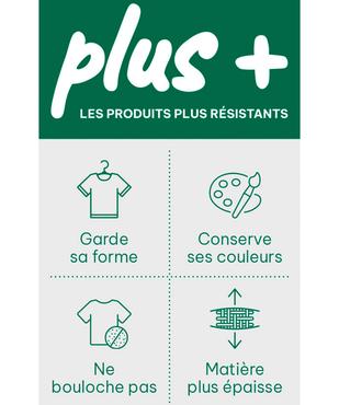 Tee-shirt manches courtes et col rond uni en coton résistant femme vue4 - GEMO(FEMME PAP) - GEMO