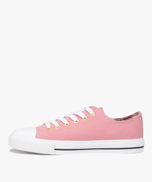 Baskets femme en toile unie et bout renforcé vue3 - GEMO 4G FEMME - GEMO