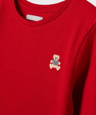 Tee-shirt manches longues en maille gaufrée fille - LuluCastagnette vue2 - LULU CASTAGNETTE GEMO FOR GOOD - GEMO