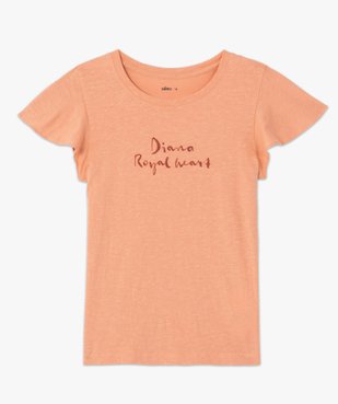 Tee-shirt femme à manches volantées avec message vue4 - GEMO(FEMME PAP) - GEMO
