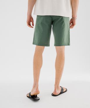 Bermuda en coton extensible coupe Regular avec ceinture tressée homme vue3 - GEMO (HOMME) - GEMO