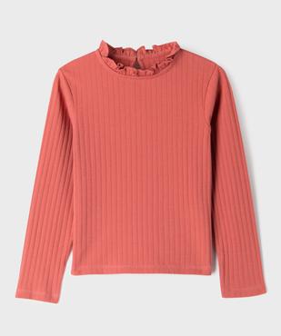 Tee-shirt manches longues avec col rond froncé fille vue1 - GEMO 4G FILLE - GEMO