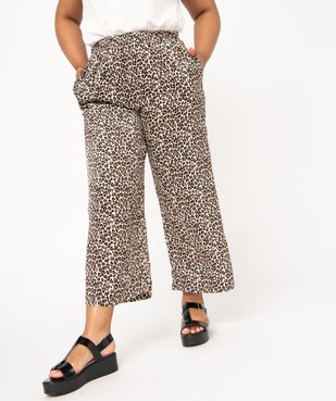 Pantalon ample à motif léopard femme grande taille vue1 - GEMO (G TAILLE) - GEMO