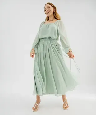 Blouse manches longues en voile femme vue4 - GEMO 4G FEMME - GEMO