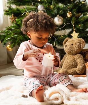 Pyjama de Noël en velours 2 pièces bébé fille vue1 - GEMO(BB COUCHE) - GEMO