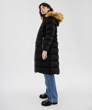 Doudoune longue avec capuche en fourrure imitation femme vue1 - GEMO(FEMME PAP) - GEMO