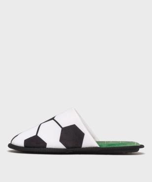 Chaussons mules velours imprimées ballon de football homme vue3 - GEMO 4G HOMME - GEMO