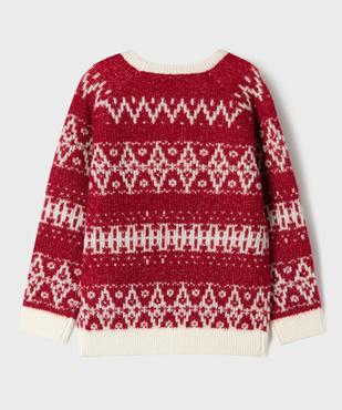 Pull jacquard en maille extensible garçon vue3 - GEMO (ENFANT) - GEMO