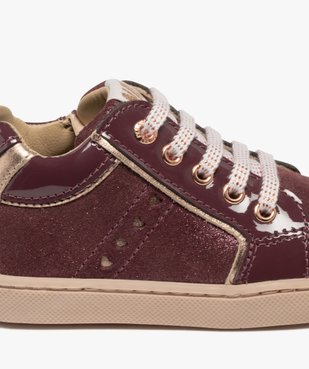 Baskets bébé fille en cuir vernies et à paillettes avec lacets - NA! vue7 - NA! - GEMO
