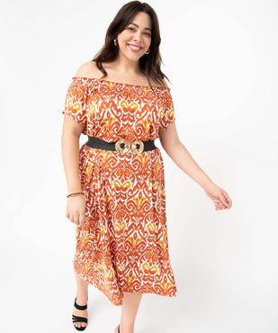 Robe femme grande taille en maille extensible et col smocké vue1 - GEMO (G TAILLE) - GEMO