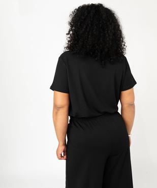Tee-shirt à manches courtes et col V femme grande taille vue3 - GEMO (G TAILLE) - GEMO