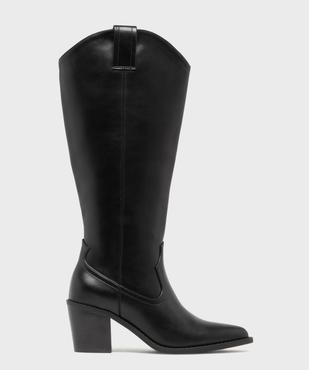 Bottes à talon et bout pointu inspiration santiags femme vue1 - FOLLOW ME - GEMO