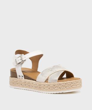 Sandales à talon compensé et semelle plateforme en corde femme vue2 - VALENTINA BALDA - GEMO