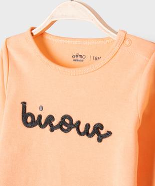 Pyjama 2 pièces bicolore en coton bébé fille vue2 - GEMO 4G BEBE - GEMO