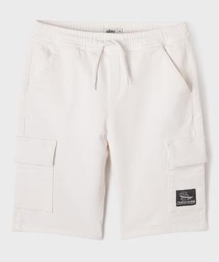 Bermuda cargo en coton stretch à coloris unique garçon vue2 - GEMO (JUNIOR) - GEMO