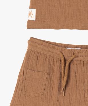 Ensemble 2 pièces en gaze de coton bébé garçon short + tee-shirt vue6 - GEMO(BEBE DEBT) - GEMO