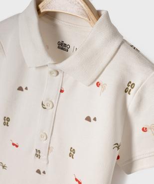 Polo manches courtes en maille piquée à motif bébé garçon vue2 - GEMO 4G BEBE - GEMO